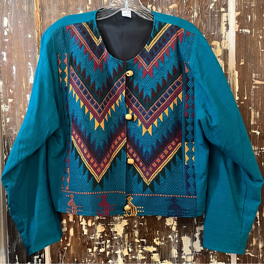 Vintage Guatemalan Embroidered Cotton Jacket
